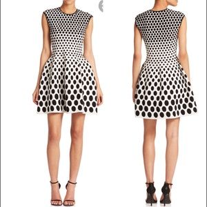 RVN Women's Black Modern Dot Jacquard Dress